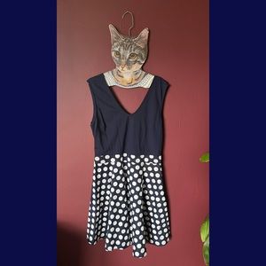 Adorable Fit & Flare Polka Dot Dress